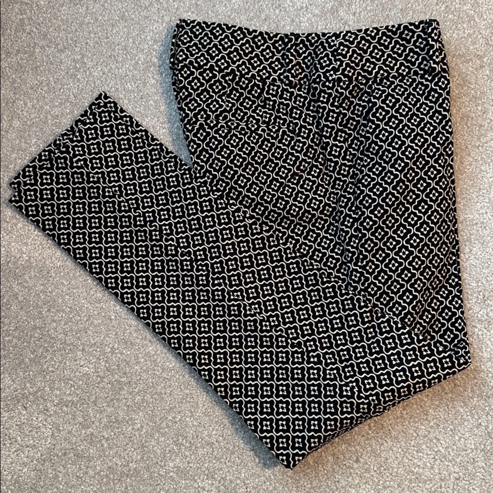 Loft Black and Cream Geometric Pants